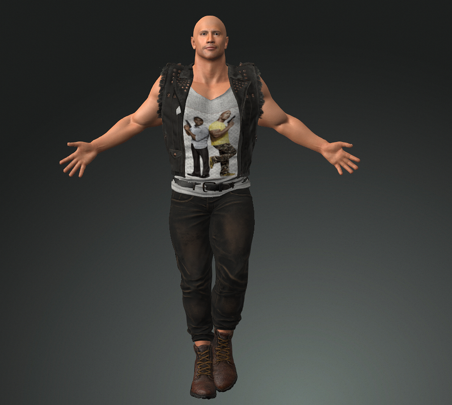 Dwayne Johnson The Rock 3D Realstic model with 4k texture size 3D model  animated rigged