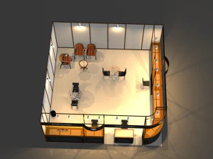 3d stand exhibition booth design system for jewelry 6x6 3D Model