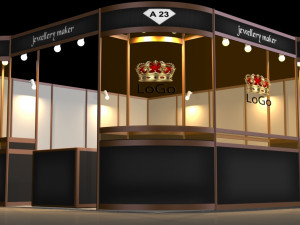 3d stand exhibition booth design system for jewelry 6x6 3D 模型