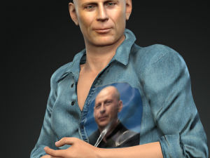 Character design for actor bruce willis 3D Модель