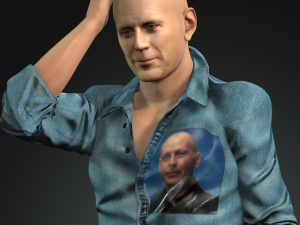 Character design for actor bruce willis 3D Модель