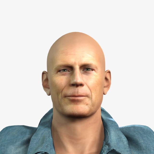 Character design for actor bruce willis 3D Модель .c4d .max .obj .3ds .fbx .stl .blend 