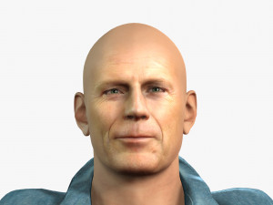Character design for actor bruce willis 3D Model