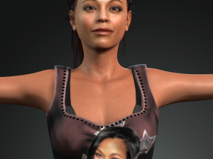 3d character design for actor zoe saldana ready for animation with same animation in the vew 3D Model