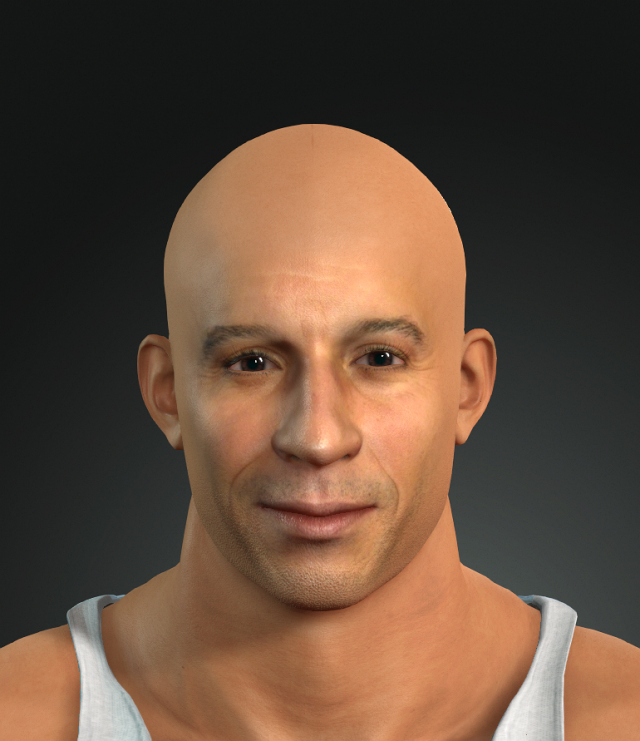 vin diesel 3d character design for actor ready for animation with same animation in the vew 3D 모델 .c4d .max .obj .3ds .fbx .stl .blend 