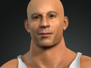 vin diesel 3d character design for actor ready for animation with same animation in the vew 3D 모델