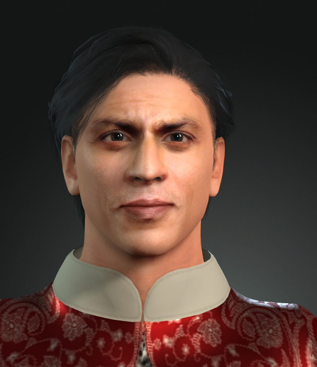 sharokhan bollywood movie star 3d character design ready for animation 3D Model .c4d .max .obj .3ds .fbx .stl .blend 