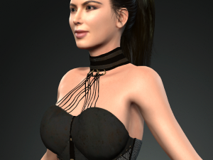 kim kardashian arabic dancing 3d character design ready for animation with arabic dancing 3D Model