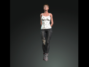 lady fighter 3d character design ready for animation 3D Model