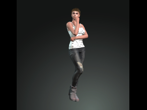 lady fighter 3d character design ready for animation 3D Model