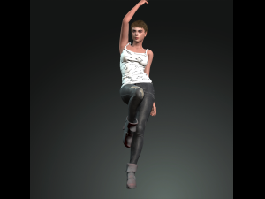 lady fighter 3d character design ready for animation 3D Model