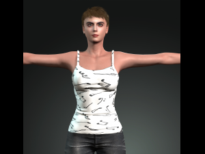 lady fighter 3d character design ready for animation 3D Model