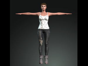 lady fighter 3d character design ready for animation 3D Model