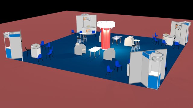 15x15 3d stand exhibition booth design system Modelo 3D .c4d .max .obj .3ds .fbx .stl .blend 