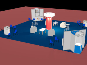 15x15 3d stand exhibition booth design system 3D Model