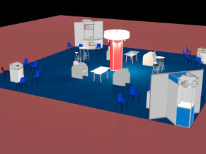 Sistema di progettazione di stand espositivi 15x15 3D Modello 3D