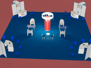 15x15 3d stand exhibition booth design system Modelo 3D