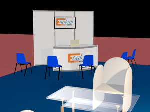 15x15 3d stand exhibition booth design system Modelo 3D