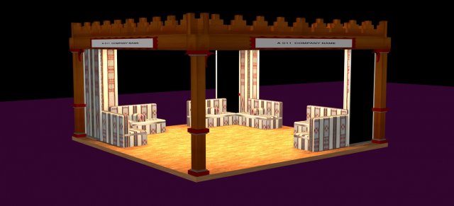 6x6 3d stand exhibition booth design system Modello 3D .c4d .max .obj .3ds .fbx .stl .blend 