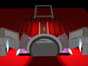 3d catwalk stage and truth background 3D Model