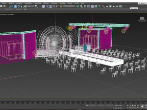 3d catwalk stage and truth background 3D Model