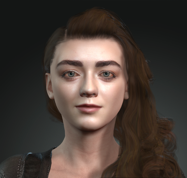 maisie williams arya stark game of thrones got the famous hollywood star 3d design ready for anima Modelo 3D .c4d .max .obj .3ds .fbx .stl .blend 