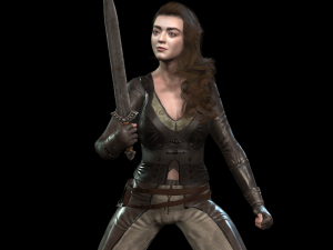 maisie williams arya stark game of thrones got the famous hollywood star 3d design ready for anima Modelo 3D