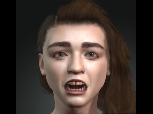 maisie williams arya stark game of thrones got the famous hollywood star 3d design ready for anima Modelo 3D
