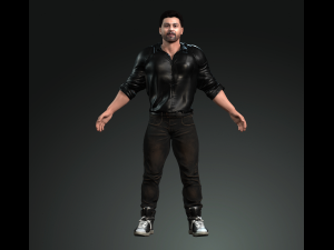 3d character design for actor dhruva sarja ready for animation with same animation in the vew Model 3D