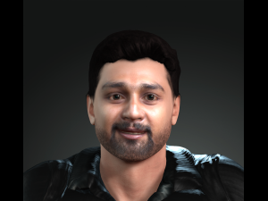 3d character design for actor dhruva sarja ready for animation with same animation in the vew Model 3D