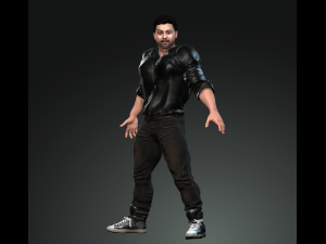 3d character design for actor dhruva sarja ready for animation with same animation in the vew Model 3D