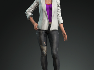 emma stone 3d design ready for animation 3D Модель