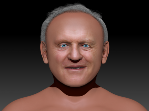 anthony hopkins 3d zbrush sculpting render in pictures only the video is for sculpture model before 3D Model