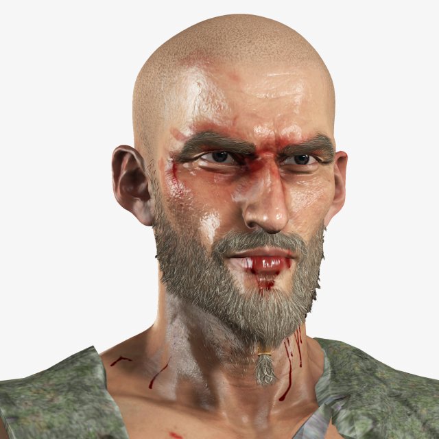3d warrior model ready for animation Modelo 3D .c4d .max .obj .3ds .fbx .stl .blend 