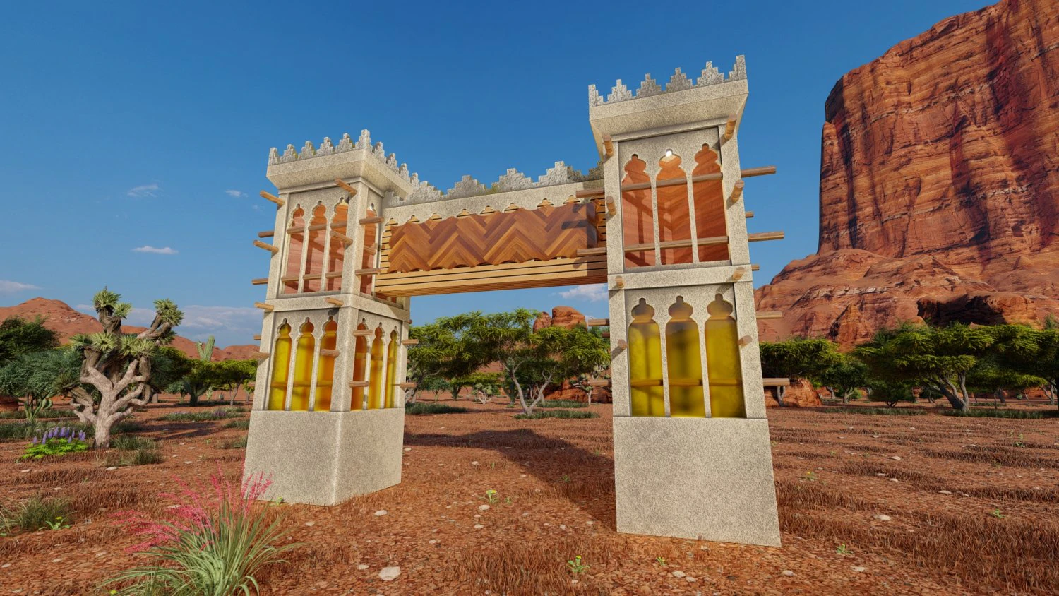Heritage gate 1 3D Model .c4d .max .obj .3ds .fbx .stl .blend