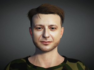 Volodymyr Zelenskyy Ukrainian President 3D Rigged model ready for animation 3D Модель