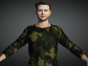 Volodymyr Zelenskyy Ukrainian President 3D Rigged model ready for animation 3D Модель