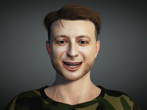 Volodymyr Zelenskyy Ukrainian President 3D Rigged model ready for animation 3D Модель