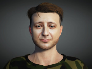 Volodymyr Zelenskyy Ukrainian President 3D Rigged model ready for animation 3D Модель