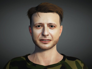Volodymyr Zelenskyy Ukrainian President 3D Rigged model ready for animation 3D Модель