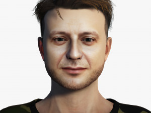 Volodymyr Zelenskyy Ukrainian President 3D Rigged model ready for animation 3D Model
