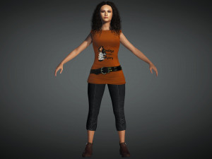 Zendaya dancing girl 3D Rigged model ready for animation Modello 3D