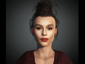Zoe Kravitz 3D Rigged model ready for animation 3D Model