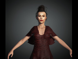 Zoe Kravitz 3D Rigged model ready for animation 3D Model