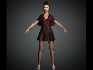 Zoe Kravitz 3D Rigged model ready for animation 3D Model