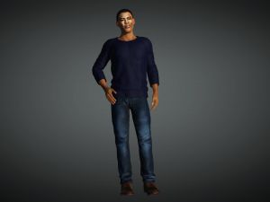 Chris Rock 3D Rigged model ready for animation Modeling for comedian Chris Rock Animation facility Modello 3D