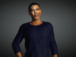 Chris Rock 3D Rigged model ready for animation Modeling for comedian Chris Rock Animation facility Modello 3D