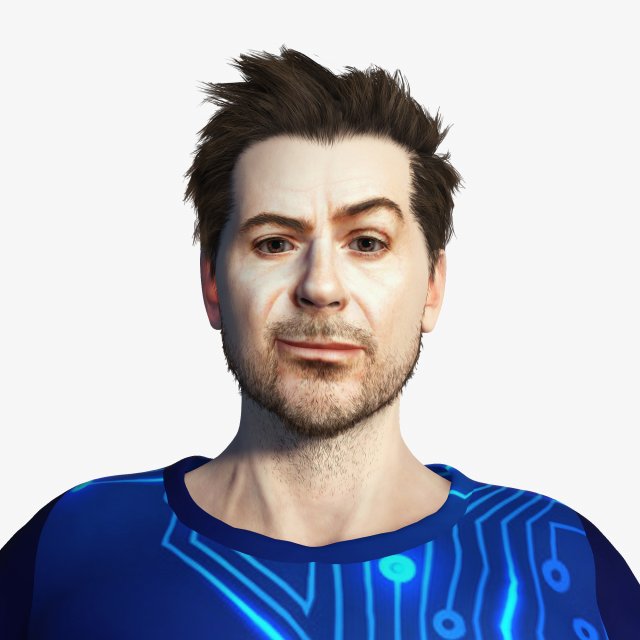 Robert Downey jr Moretz 3D Rigged model ready for animation Modèle 3D .c4d .max .obj .3ds .fbx .stl .blend 