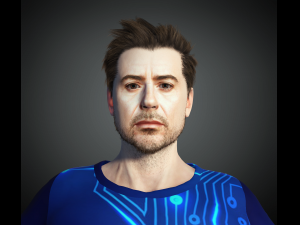 Robert Downey jr Moretz 3D Rigged model ready for animation Modèle 3D