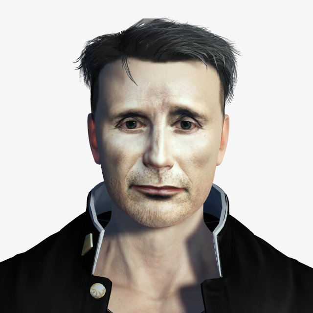 Mads Mikkelsen 3D Rigged model ready for animation 3D 모델 .c4d .max .obj .3ds .fbx .stl .blend 